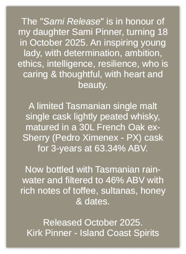 Sami Release - single malt single cask whisky